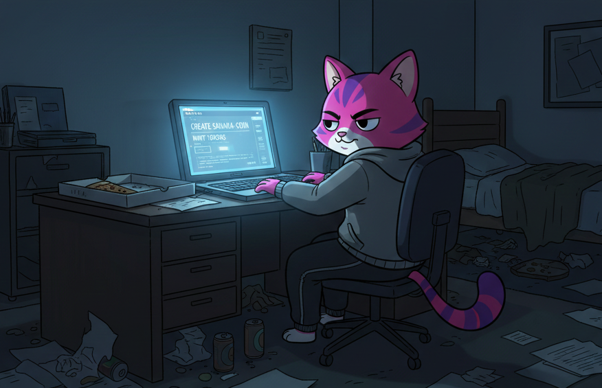 Sanaka creating the coin